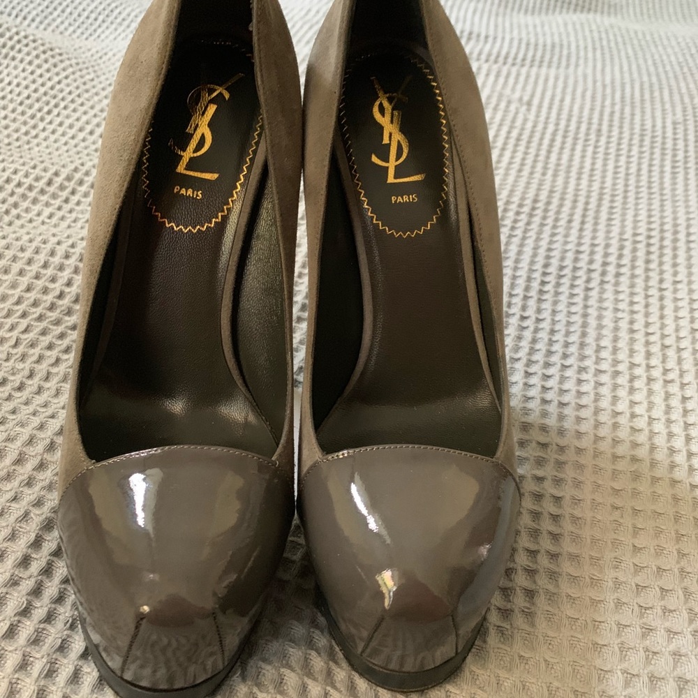 Grey YSL Pumps
